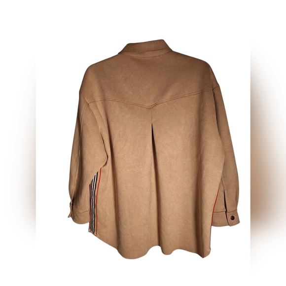 Vintage 70's Ultra Suede Style Snap Button Down Long Sleeved Dagger Collar Shirt - Picture 2 of 4